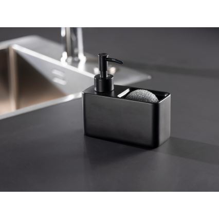 WENKO 55076100 - Dispensador de jabón BLACK OUTDOOR KITCHEN 14,5x14,3 cm negro