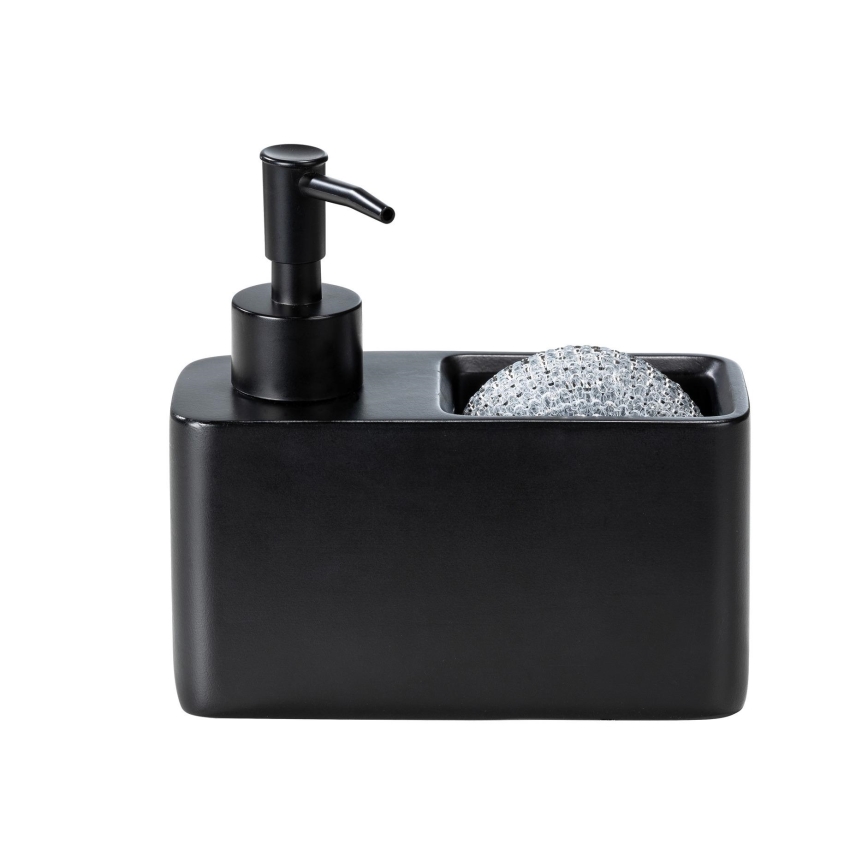 WENKO 55076100 - Dispensador de jabón BLACK OUTDOOR KITCHEN 14,5x14,3 cm negro