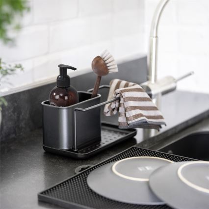 WENKO 55078100 - Organizador BLACK OUTDOOR KITCHEN 21x12 cm acero inoxidable/negro