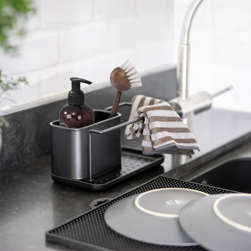 WENKO 55078100 - Organizador BLACK OUTDOOR KITCHEN 21x12 cm acero inoxidable/negro
