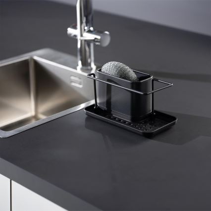 WENKO 55078100 - Organizador BLACK OUTDOOR KITCHEN 21x12 cm acero inoxidable/negro