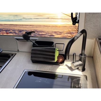 WENKO 55078100 - Organizador BLACK OUTDOOR KITCHEN 21x12 cm acero inoxidable/negro