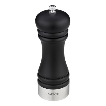 WENKO 55082100-Molinillo de sal BLACK OUTDOOR KITCHEN 5x17,5 cm plateado/negro/blanco