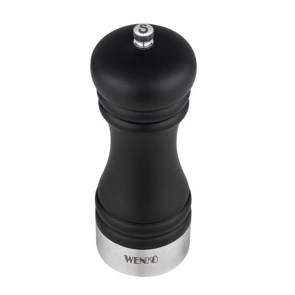 WENKO 55082100-Molinillo de sal BLACK OUTDOOR KITCHEN 5x17,5 cm plateado/negro/blanco