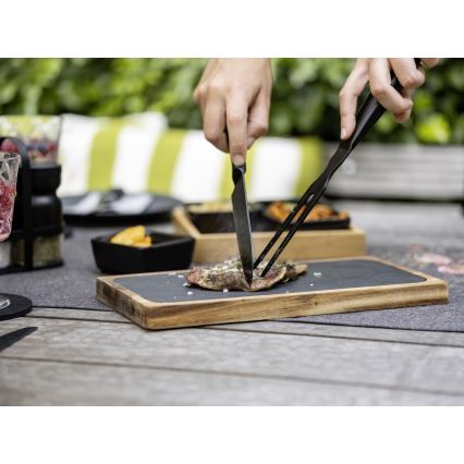 WENKO 55103100 - Tabla de cortar BLACK OUTDOOR KITCHEN 30x15 cm marrón/gris