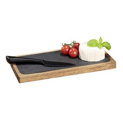 WENKO 55103100 - Tabla de cortar BLACK OUTDOOR KITCHEN 30x15 cm marrón/gris