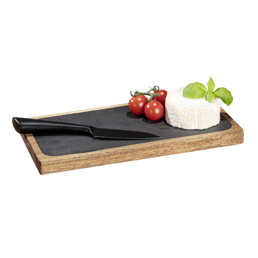 WENKO 55103100 - Tabla de cortar BLACK OUTDOOR KITCHEN 30x15 cm marrón/gris