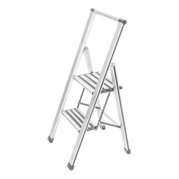 WENKO 601015100 - Escalera ALU-DESIGN 44x101 cm blanca/gris