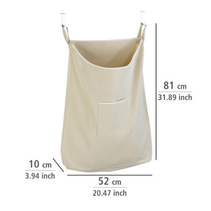 WENKO 62107100 - Cesto para ropa CANGURO 52x81 cm beige/plateado
