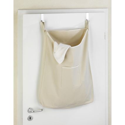 WENKO 62107100 - Cesto para ropa CANGURO 52x81 cm beige/plateado