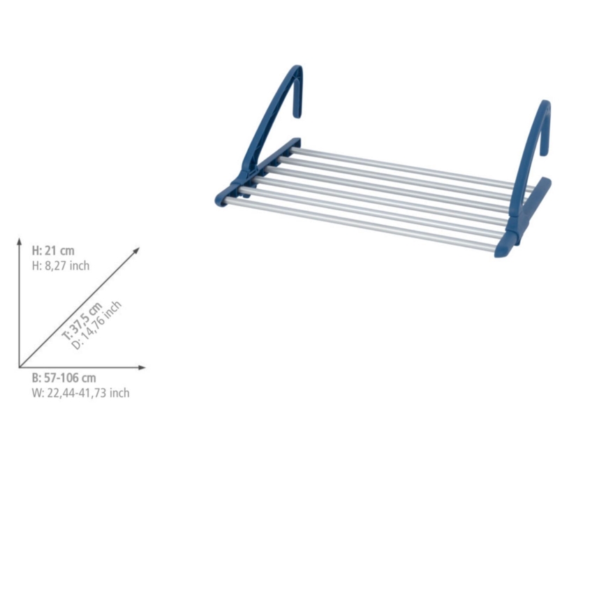 WENKO 63005800 - Tendedero de ropa 37,5x21 cm acero inoxidable/plateado/azul