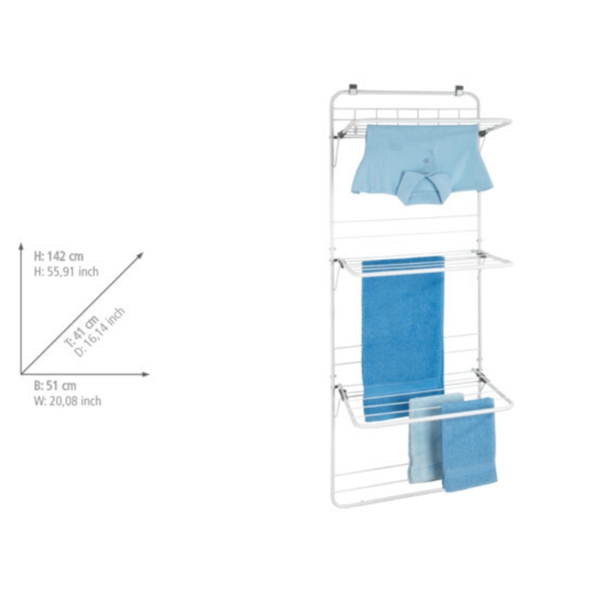 WENKO 63010800 - Tendedero de ropa 51x142 cm blanco/gris