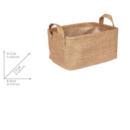 WENKO 64471100 - Cesta JUNA 24x17 cm marrón