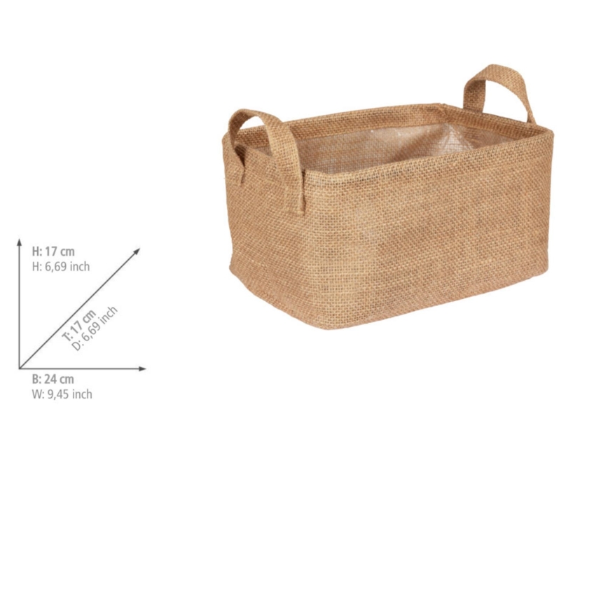 WENKO 64471100 - Cesta JUNA 24x17 cm marrón