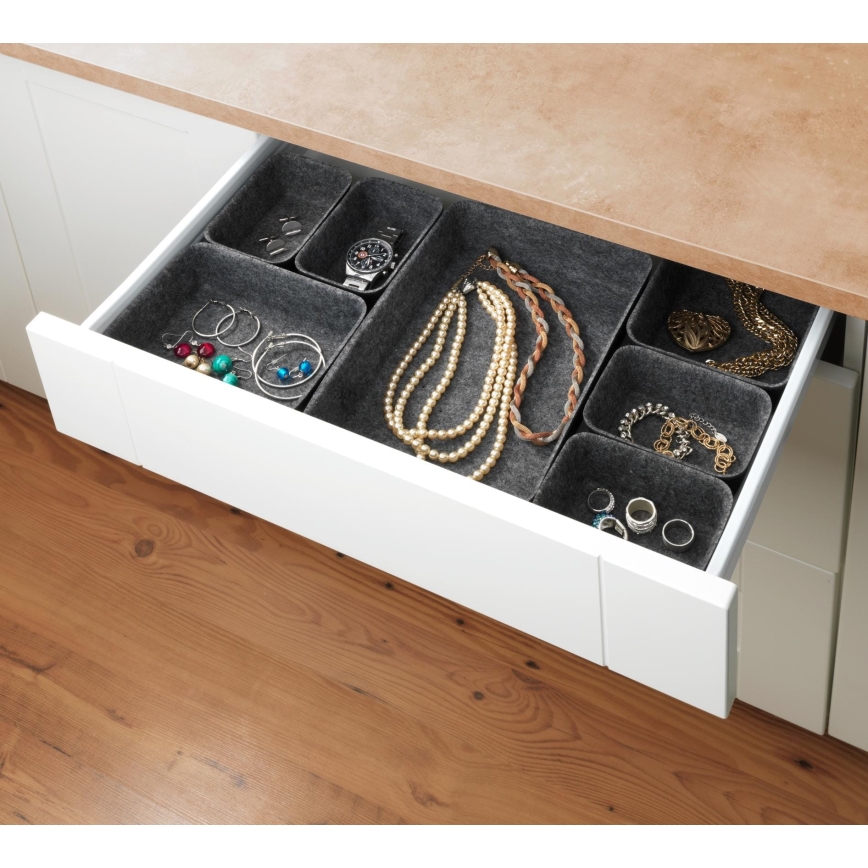 WENKO 64502100 - Organizador de cajón FELT 28,5x20 cm gris