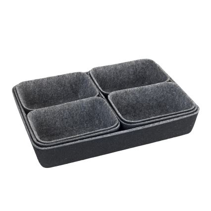 WENKO 64502100 - Organizador de cajón FELT 28,5x20 cm gris