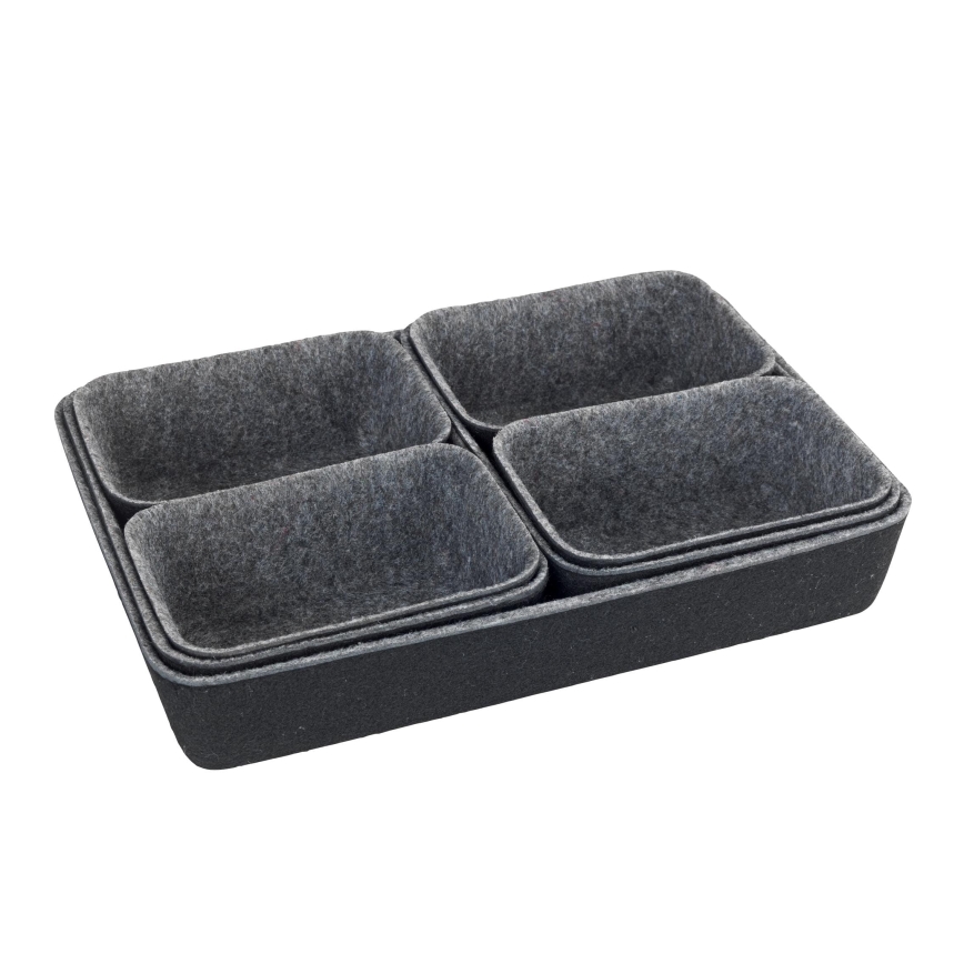 WENKO 64502100 - Organizador de cajón FELT 28,5x20 cm gris