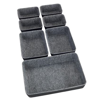 WENKO 64502100 - Organizador de cajón FELT 28,5x20 cm gris