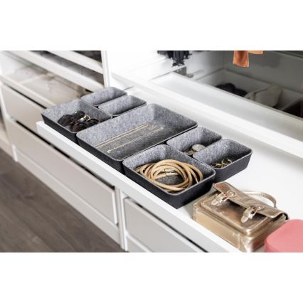 WENKO 64502100 - Organizador para cajón FELT 28,5x20 cm gris
