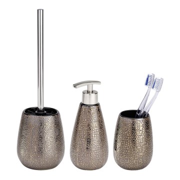 WENKO 69109800 - Set de baño MARRAKESH 12,5x41 cm marrón