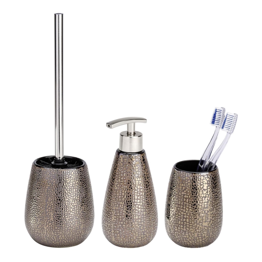 WENKO 69109800 - Set de baño MARRAKESH 12,5x41 cm marrón