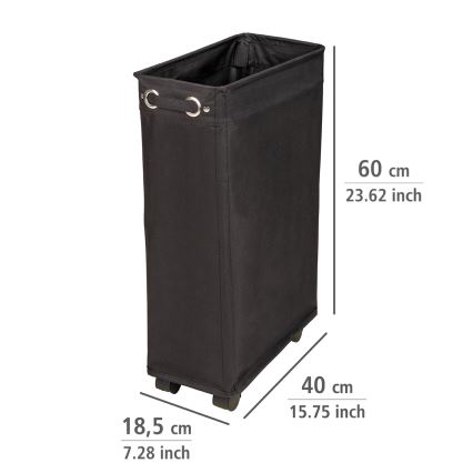 WENKO 69737800 - Cesta para la ropa CORNO 18,5x60 cm negra