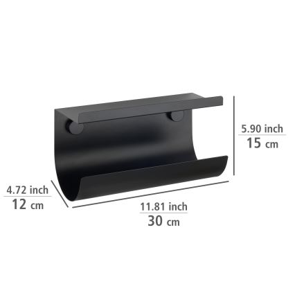 WENKO 71144800 - Portarrollos JET 30x15 cm negro