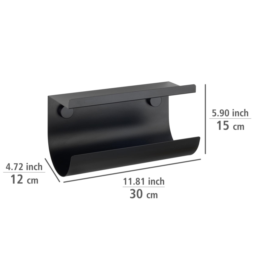 WENKO 71144800 - Portarrollos JET 30x15 cm negro