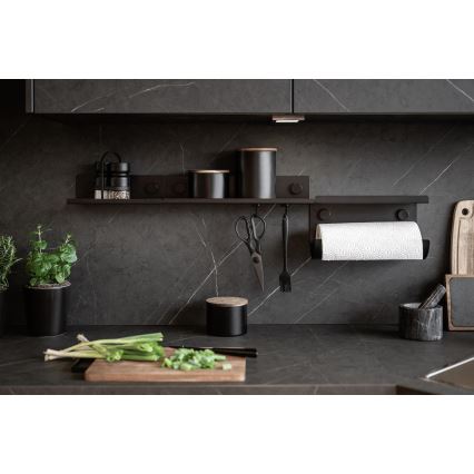 WENKO 71144800 - Portarrollos JET 30x15 cm negro