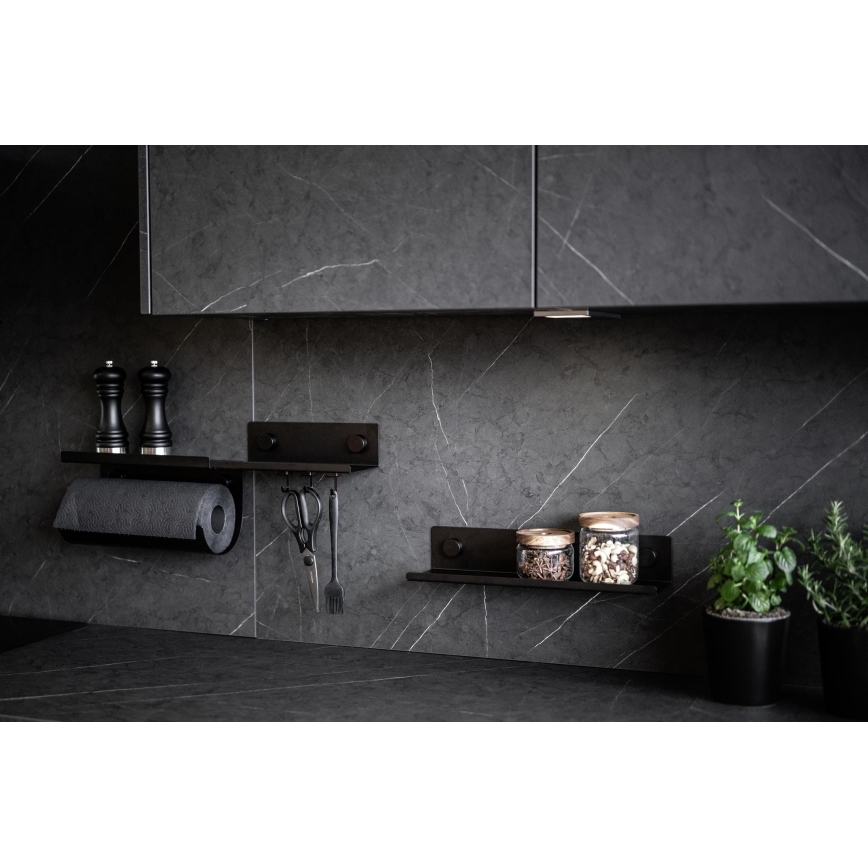 WENKO 71144800 - Portarrollos JET 30x15 cm negro