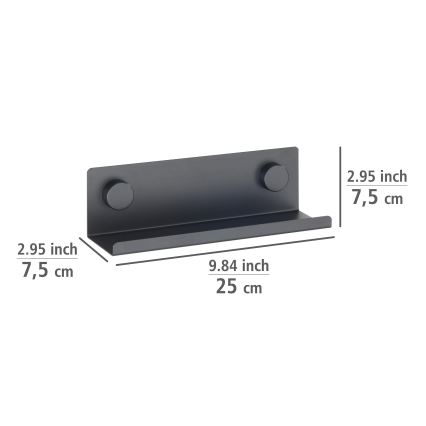 WENKO 71145800 - Soporte JET 25x7,5 cm negro