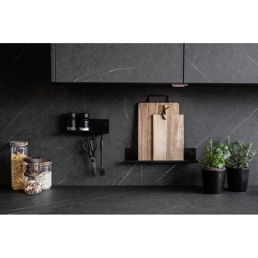 WENKO 71145800 - Soporte JET 25x7,5 cm negro