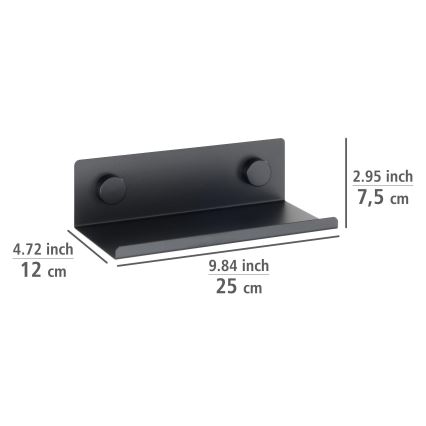 WENKO 71147800 - Repisa JET 25 x 7,5 cm negra