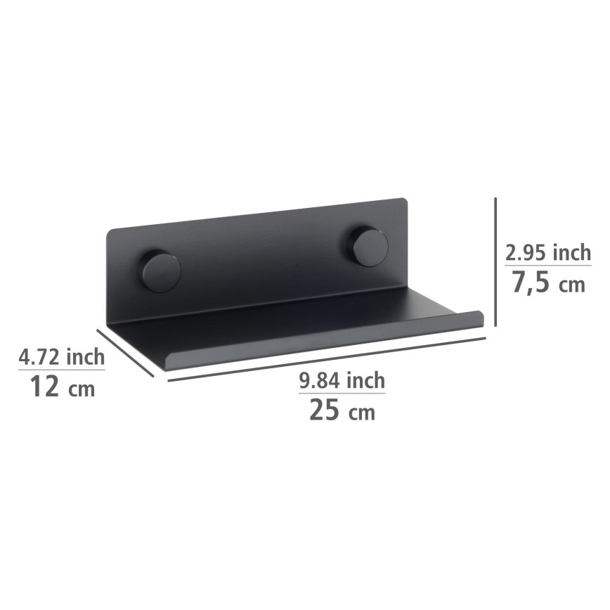 WENKO 71147800 - Repisa JET 25 x 7,5 cm negra