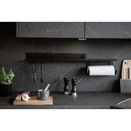 WENKO 71147800 - Repisa JET 25 x 7,5 cm negra