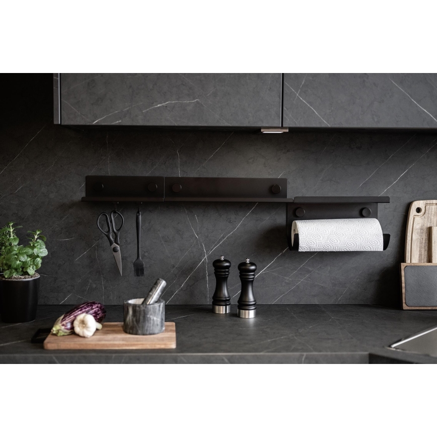 WENKO 71147800 - Repisa JET 25 x 7,5 cm negra