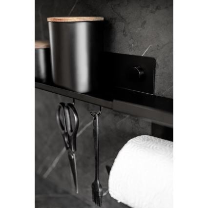 WENKO 71147800 - Repisa JET 25 x 7,5 cm negra