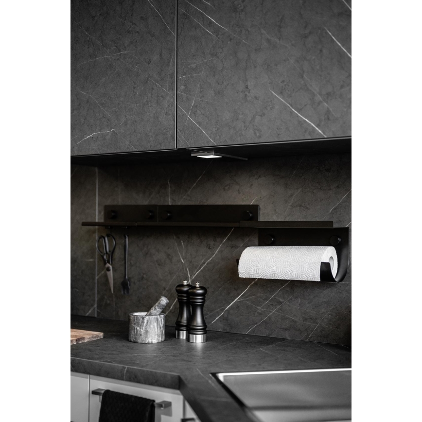 WENKO 71147800 - Repisa JET 25 x 7,5 cm negra