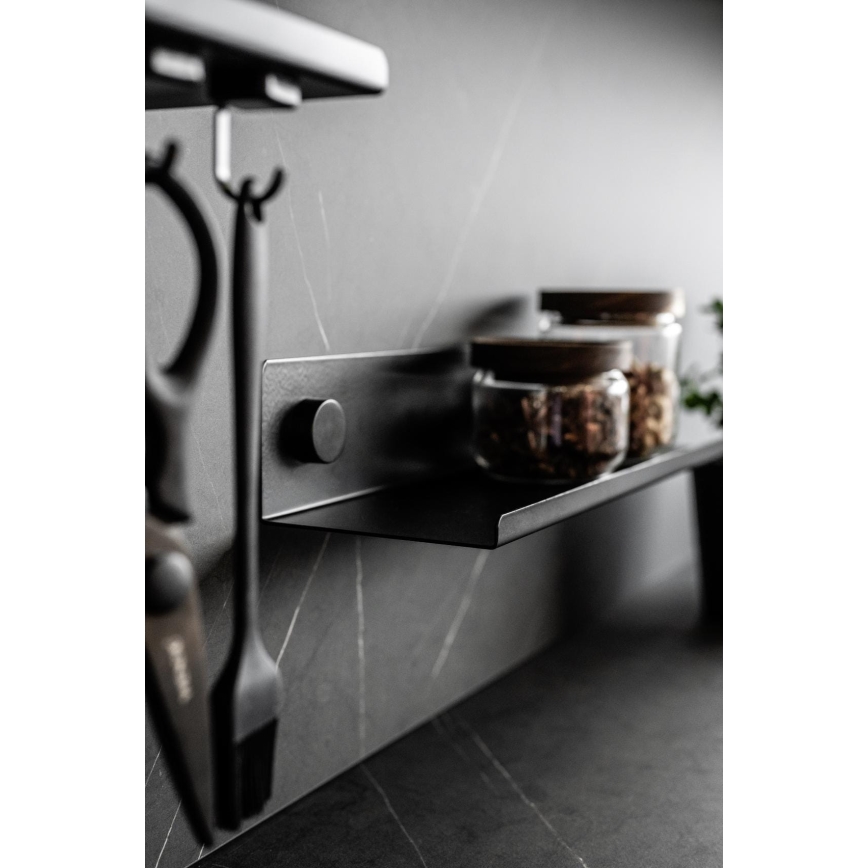 WENKO 71147800 - Repisa JET 25 x 7,5 cm negra