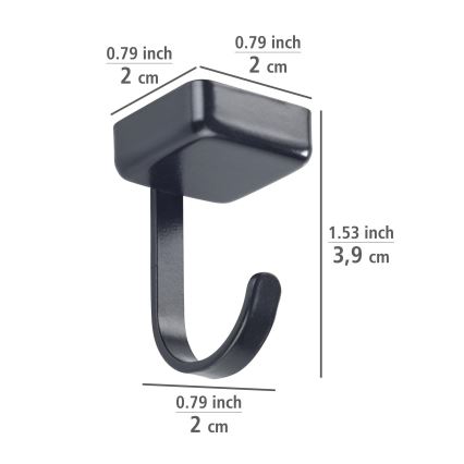 WENKO 71149800 - Ganchos JET 2,2x3,9 cm negro/plateado