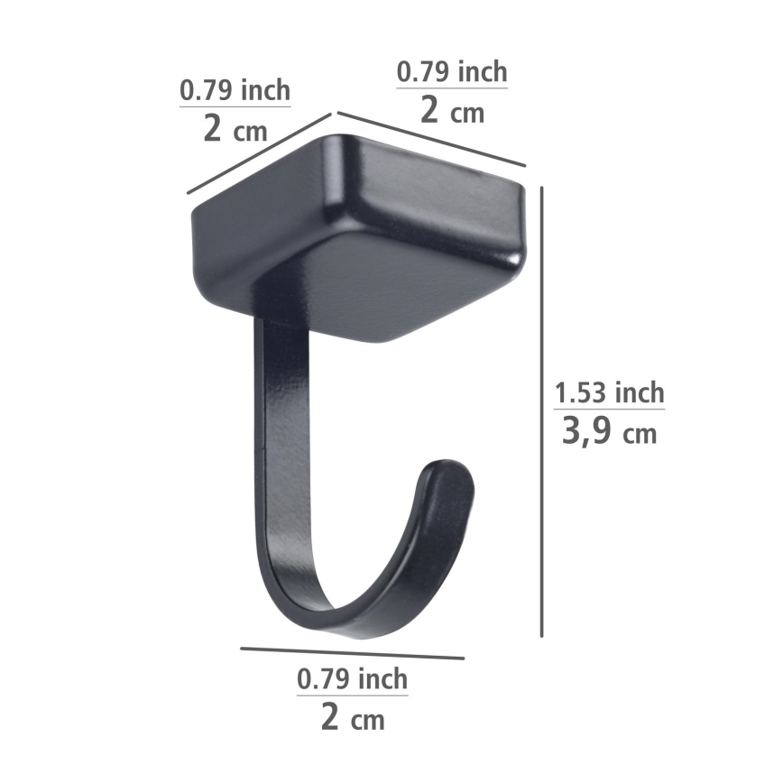 WENKO 71149800 - Ganchos JET 2,2x3,9 cm negro/plateado