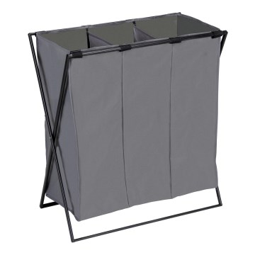 WENKO 71297800 - Cesto de ropa TRIO 69x76 cm gris/negro