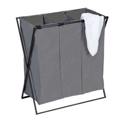 WENKO 71297800 - Cesto de ropa TRIO 69x76 cm gris/negro