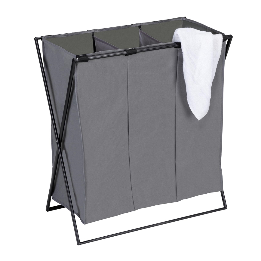 WENKO 71297800 - Cesto de ropa TRIO 69x76 cm gris/negro