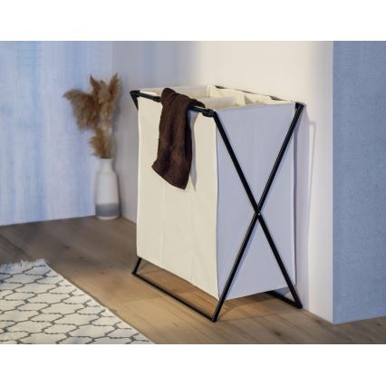WENKO 71298800 - Cesta para ropa TRIO 69x76 cm crema/negro