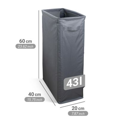 WENKO 71299800 - Cesto de ropa SLIM 20x60 cm antracita