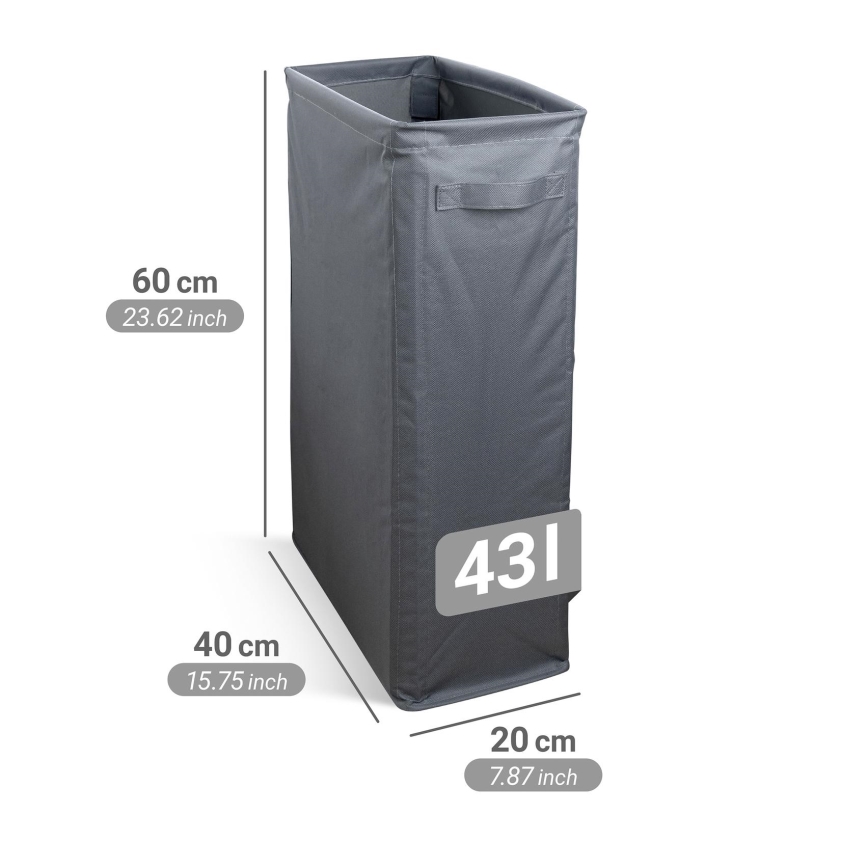 WENKO 71299800 - Cesto de ropa SLIM 20x60 cm antracita