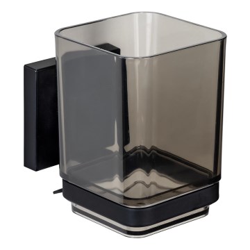 WENKO 71443800 - Vaso de baño VACUUM-LOC QUADRO ED 7,5x10 cm negro