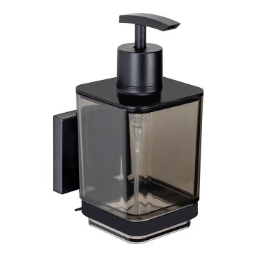 WENKO 71444800 - Dispensador de jabón VACUUM-LOC QUADRO ED 7,5 x 16 cm negro