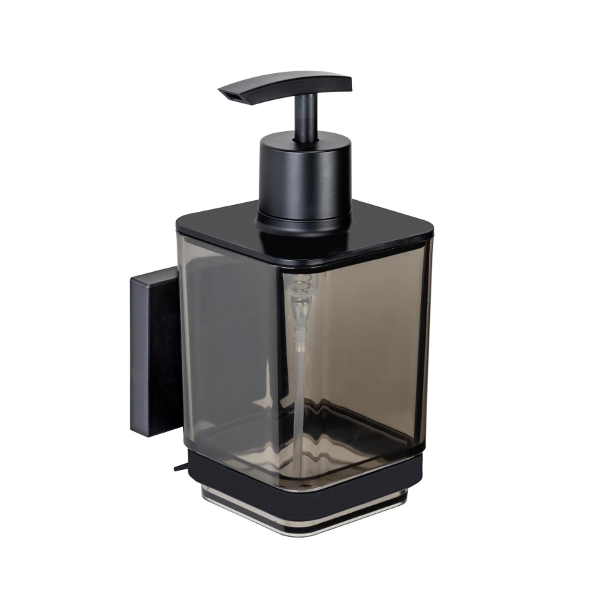 WENKO 71444800 - Dispensador de jabón VACUUM-LOC QUADRO ED 7,5 x 16 cm negro